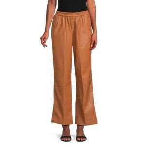 Elie Tahari Vegan Leather Wide Leg Pants